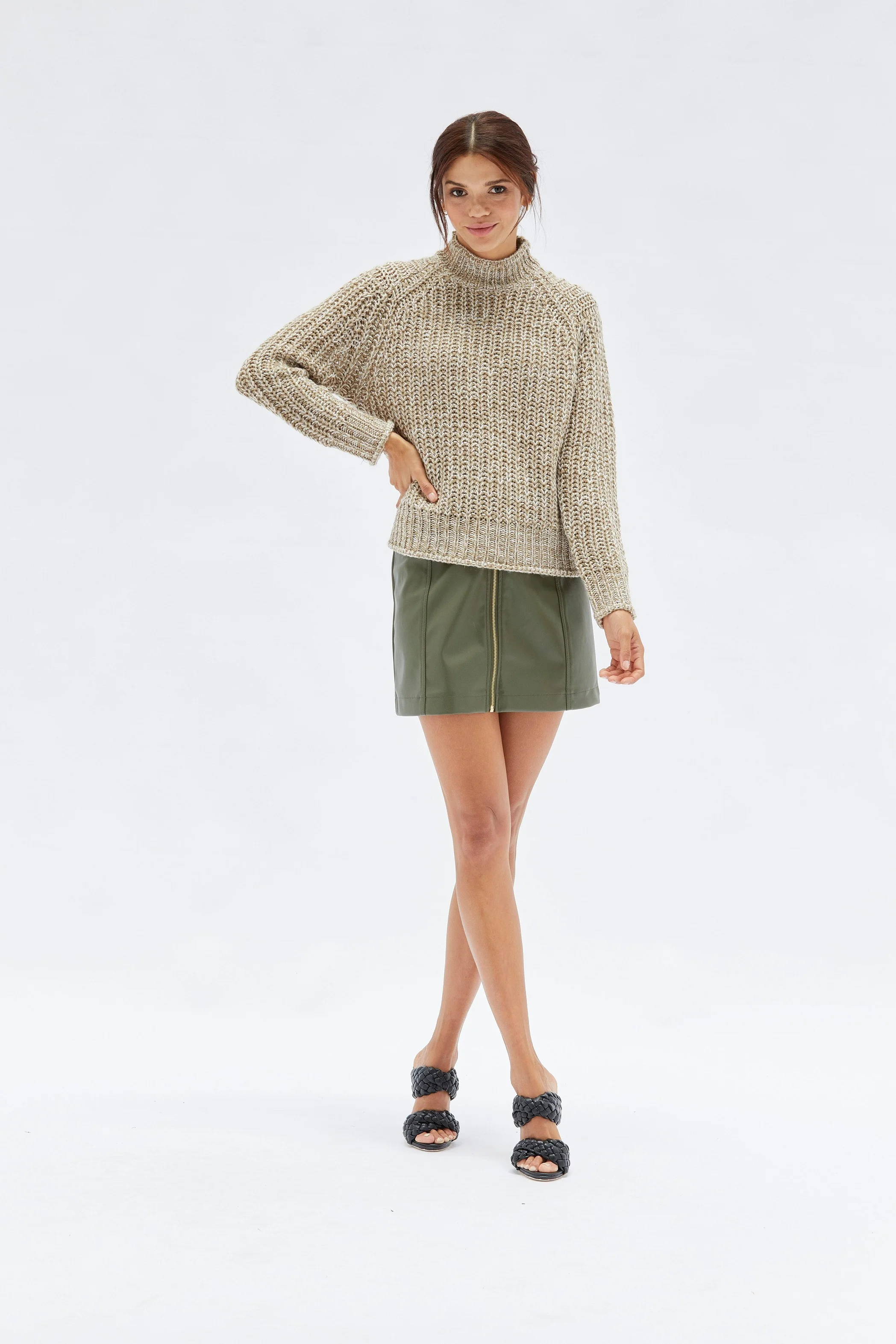 MINKPINK Womens Tiri High Neck Knit Jumper - Multi - Image 4