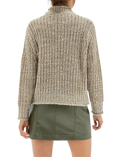 MINKPINK Womens Tiri High Neck Knit Jumper - Multi - Image 8