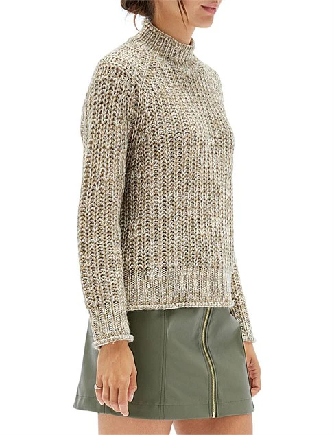 MINKPINK Womens Tiri High Neck Knit Jumper - Multi - Image 9