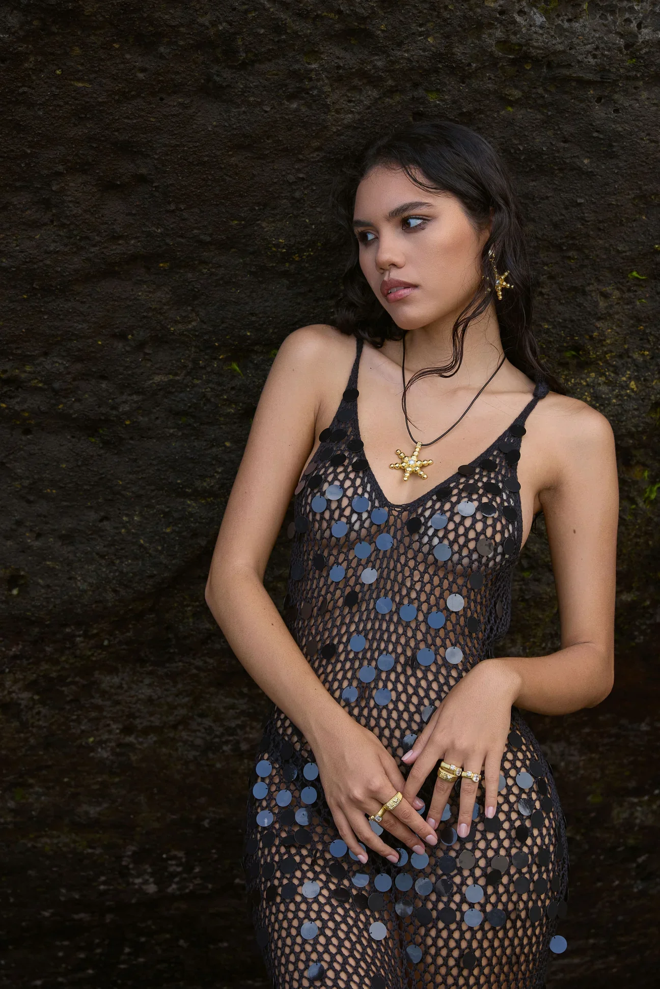 MOUNTAIN & MOON Womens Atlas Necklace - Gold Pearl - Image 4