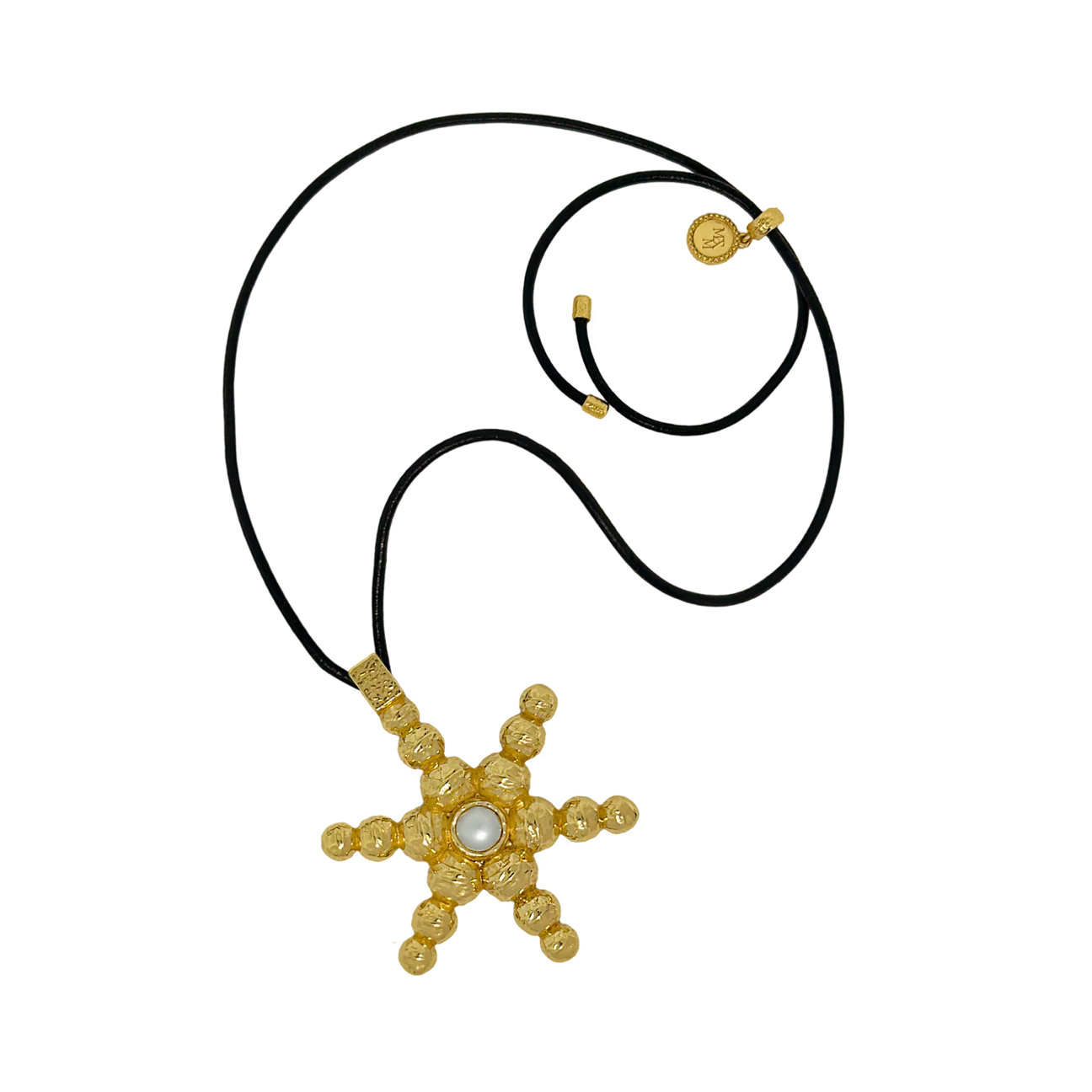 MOUNTAIN & MOON Womens Atlas Necklace - Gold Pearl - Image 6