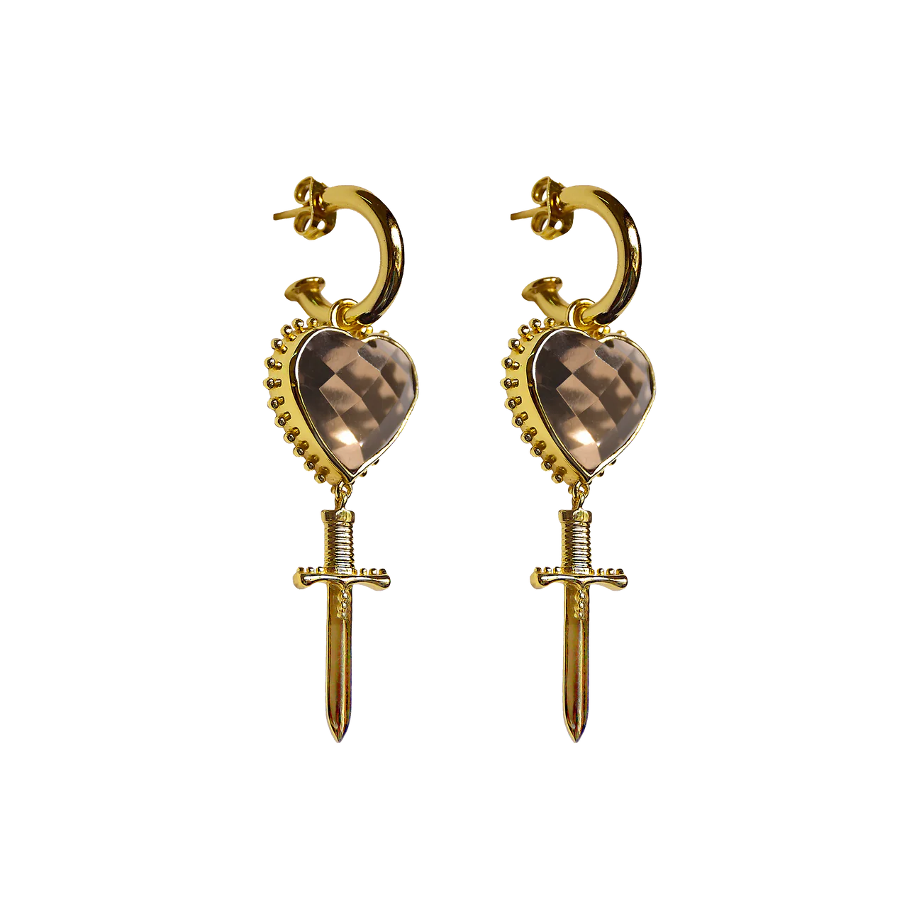MOUNTAIN & MOON Womens Juliet Earrings - Gold Smoky Quartz - Image 5
