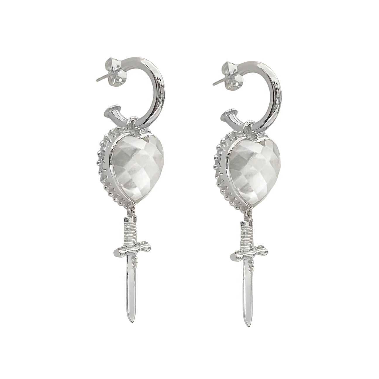 MOUNTAIN & MOON Womens Juliet Earrings - Silver Crystal Quartz - Image 7