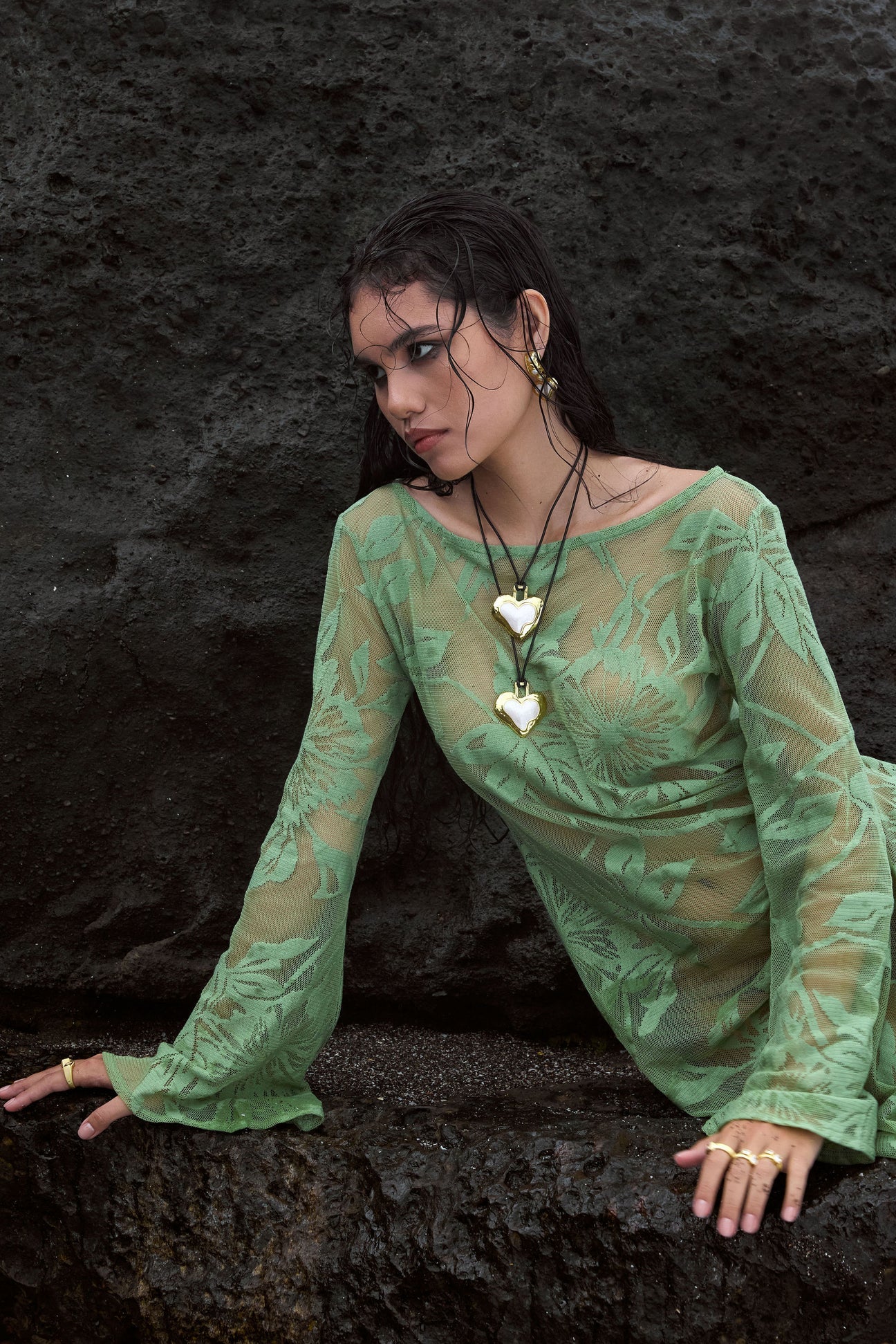 MOUNTAIN & MOON Womens Olympia Necklace - Gold Pearl - Image 6