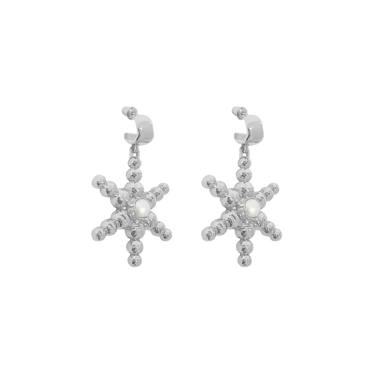 MOUNTAIN & MOON Womens Thea Earrings - Silver Pearl - Image 8