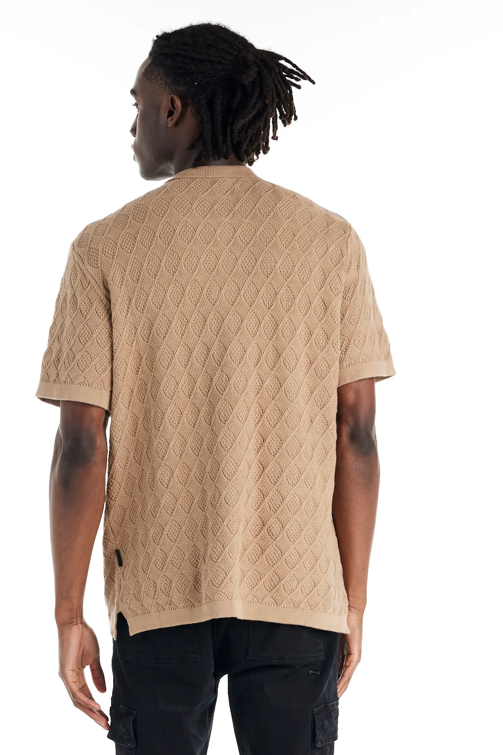 nANA jUDY Mens Antibes Knit Short Sleeve Shirt - Beige - Image 4