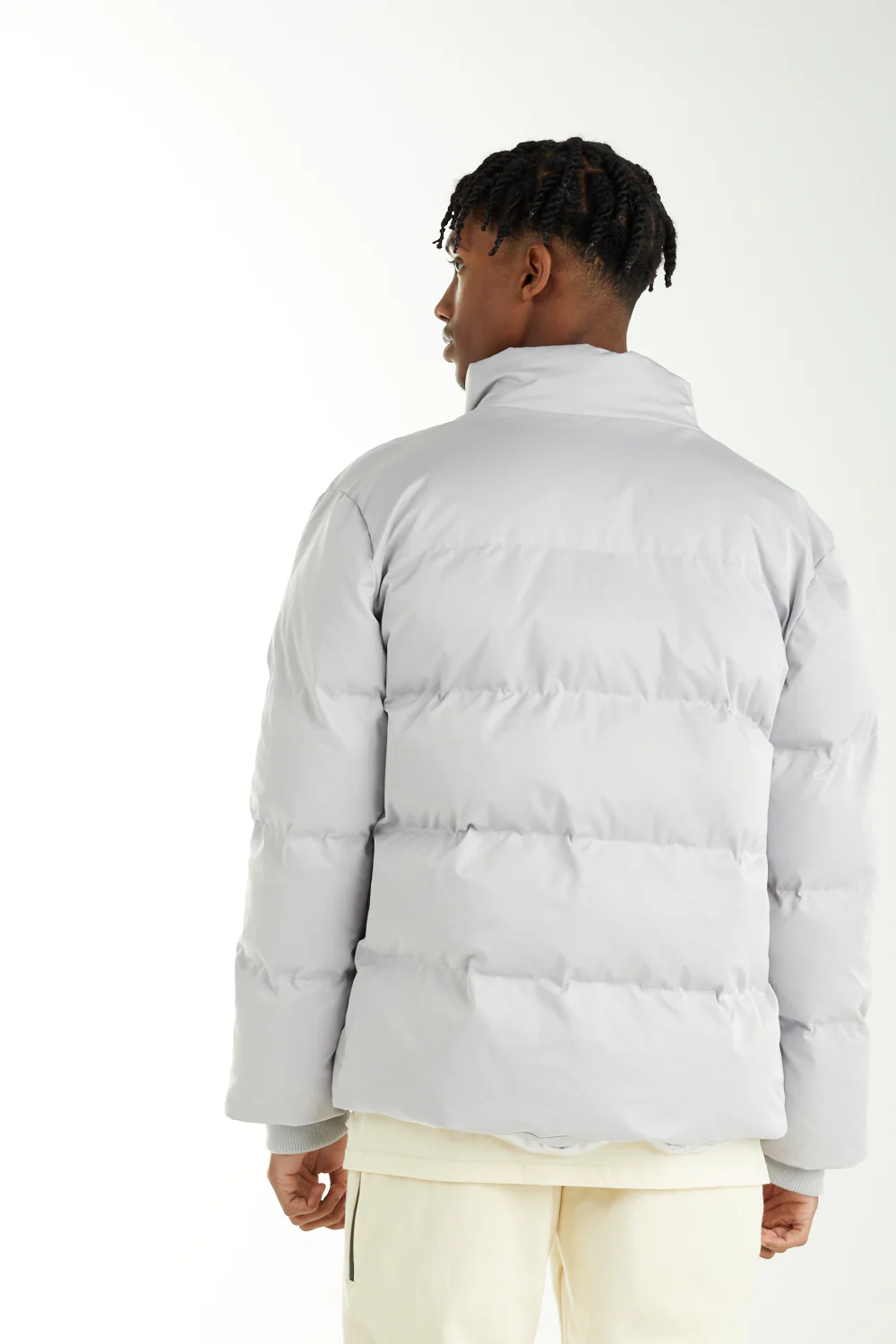 nANA jUDY Mens Central Puffer Jacket - Light Grey - Image 4
