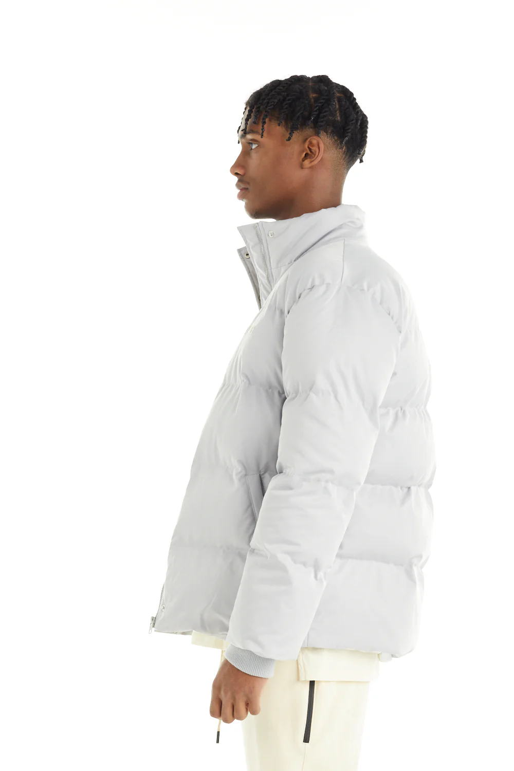 nANA jUDY Mens Central Puffer Jacket - Light Grey - Image 5