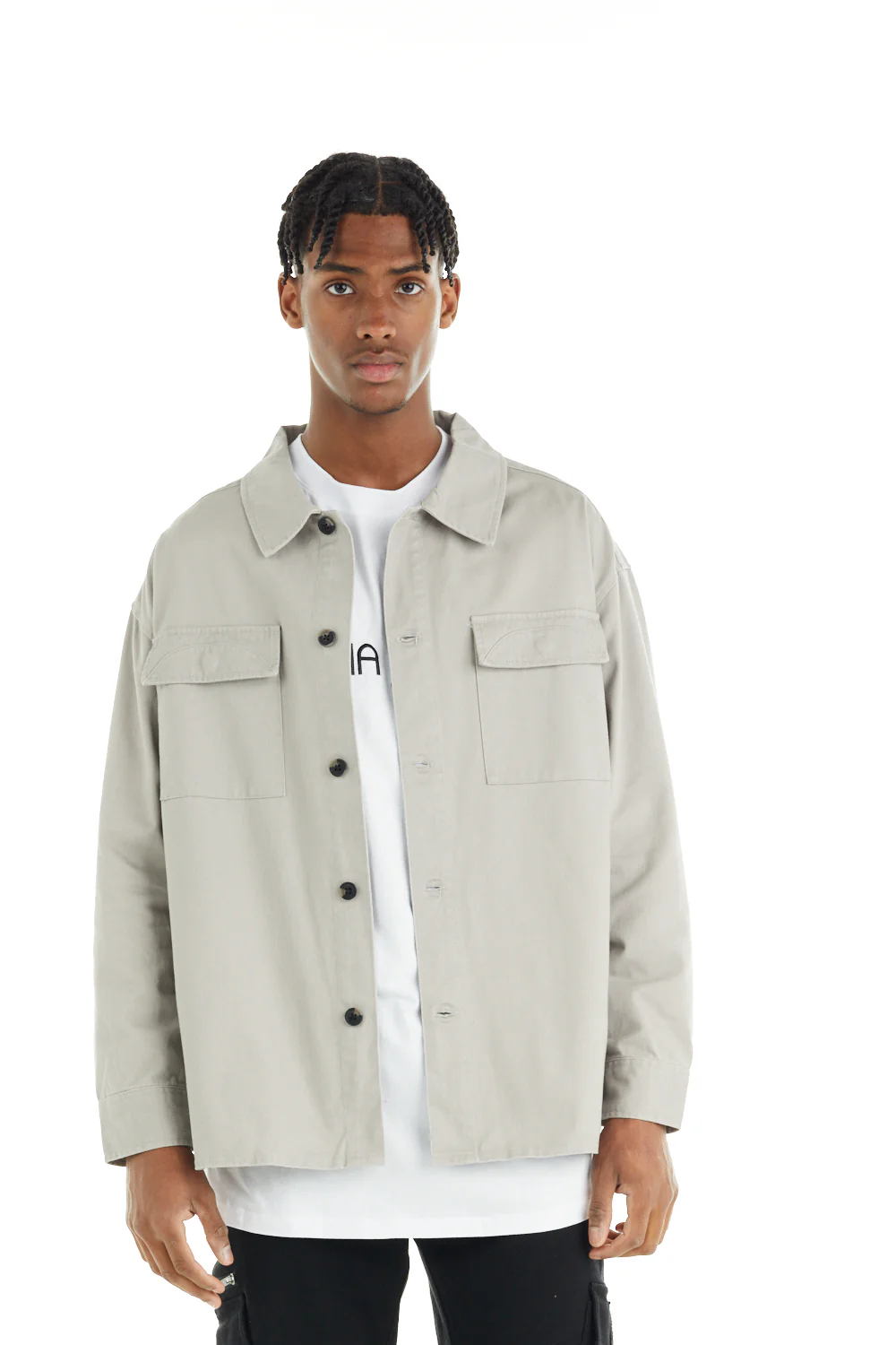 nANA jUDY Mens Dover Shacket Stone - Image 5