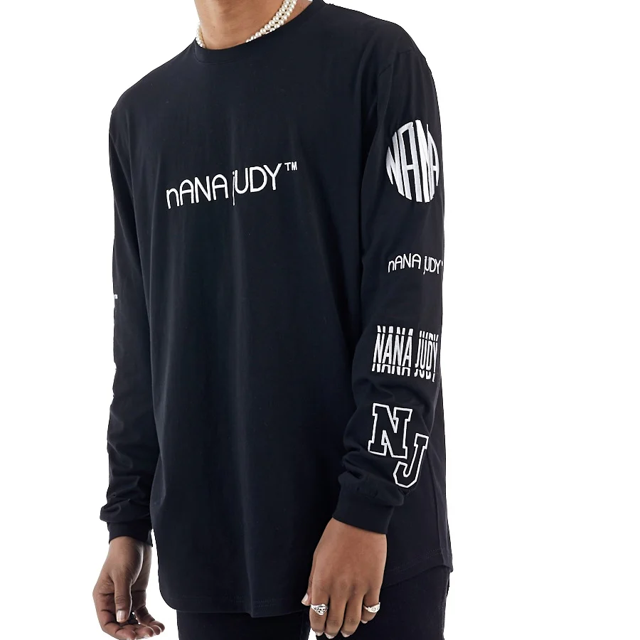 nANA jUDY Mens Hampton Long Sleeve Tee Black - Image 2
