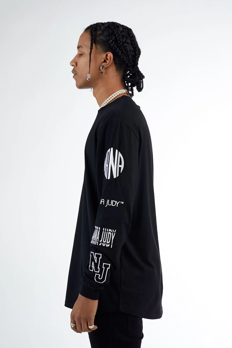 nANA jUDY Mens Hampton Long Sleeve Tee Black - Image 6