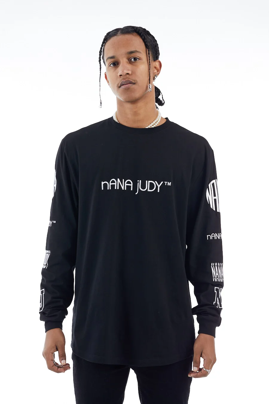 nANA jUDY Mens Hampton Long Sleeve Tee Black - Image 7