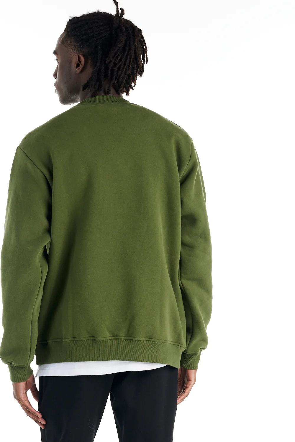 nANA jUDY Mens La Brea Crew Neck Jumper - Khaki - Image 3