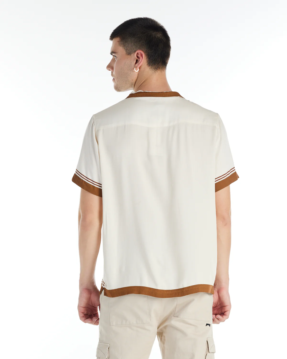 nANA jUDY Mens Lewis Short Sleeve Shirt - Bone - Image 3