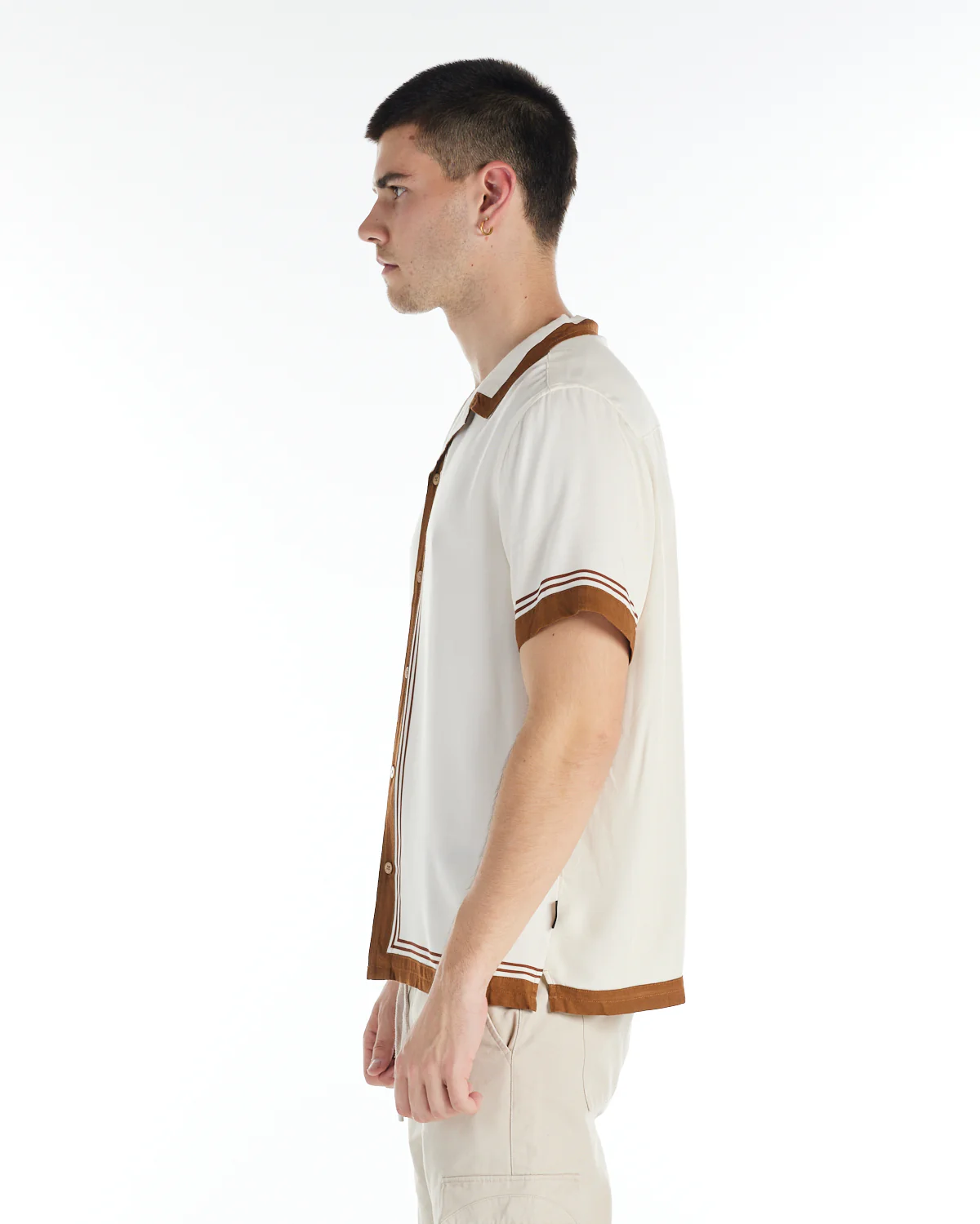 nANA jUDY Mens Lewis Short Sleeve Shirt - Bone - Image 4