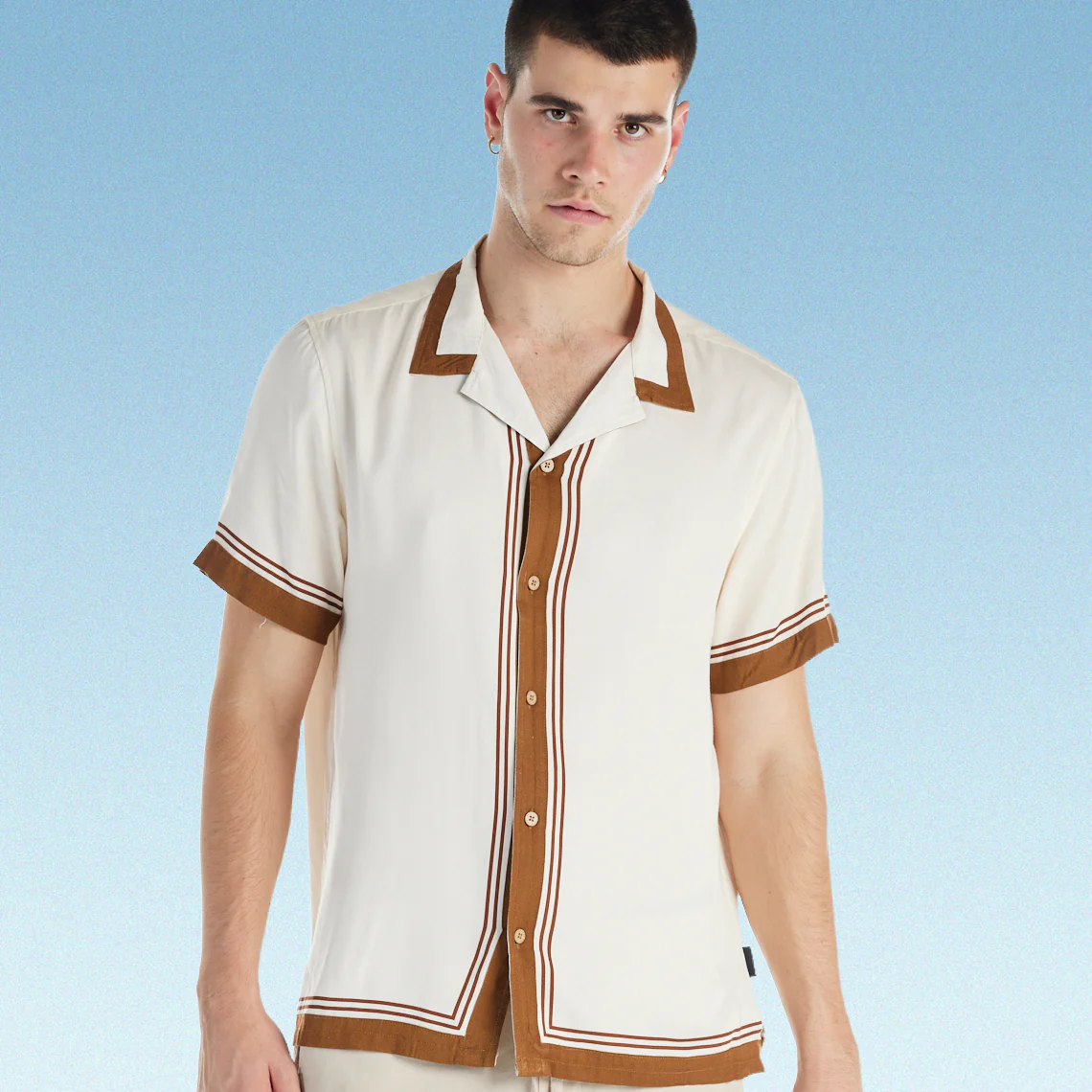 nANA jUDY Mens Lewis Short Sleeve Shirt - Bone - Image 7