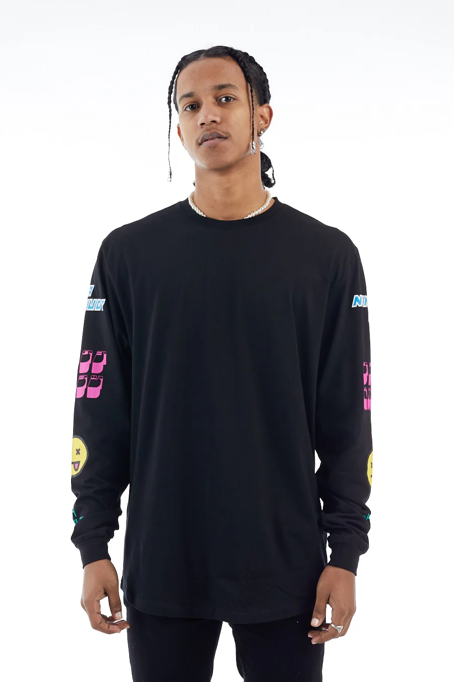 nANA jUDY Mens Oak Long Sleeve Tee Shirt Black - Image 7