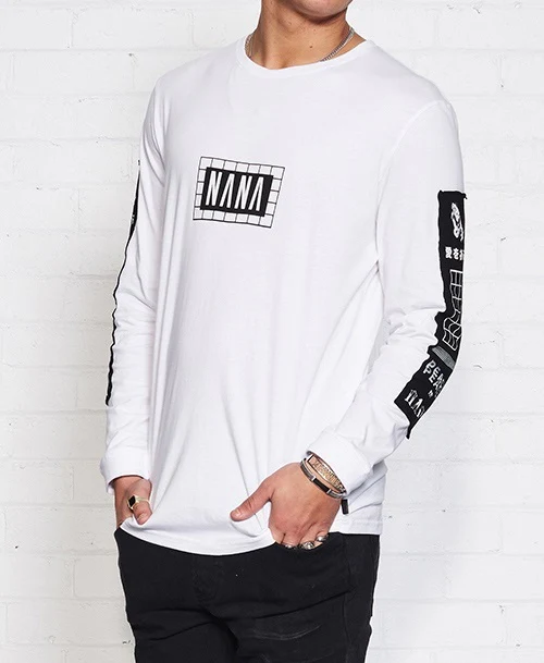 nANA jUDY MENS ORIGIN LONG SLEEVE TEE SHIRT WHITE - Image 2