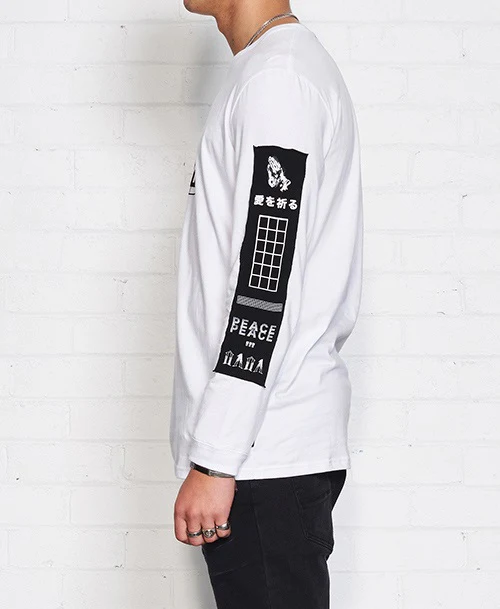 nANA jUDY MENS ORIGIN LONG SLEEVE TEE SHIRT WHITE - Image 4