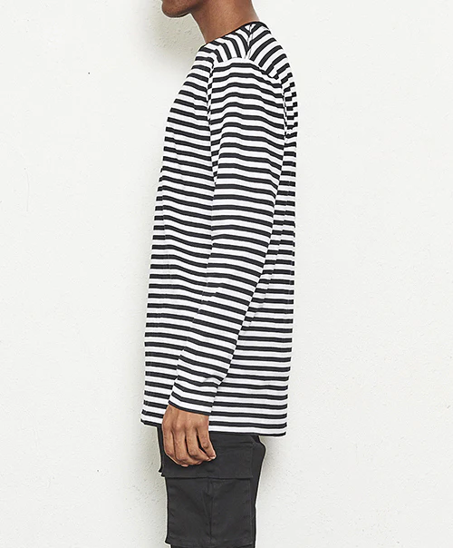 nANA jUDY MENS RAVEN LONG SLEEVE TEE BLACK/WHITE - Image 4