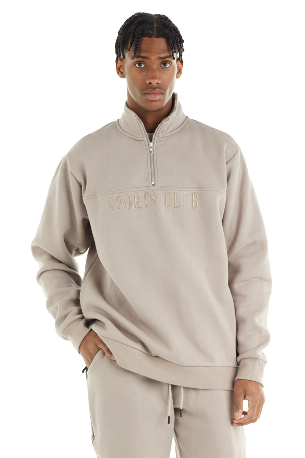 nANA jUDY Mens Sports Club Sweater - Stone - Image 2