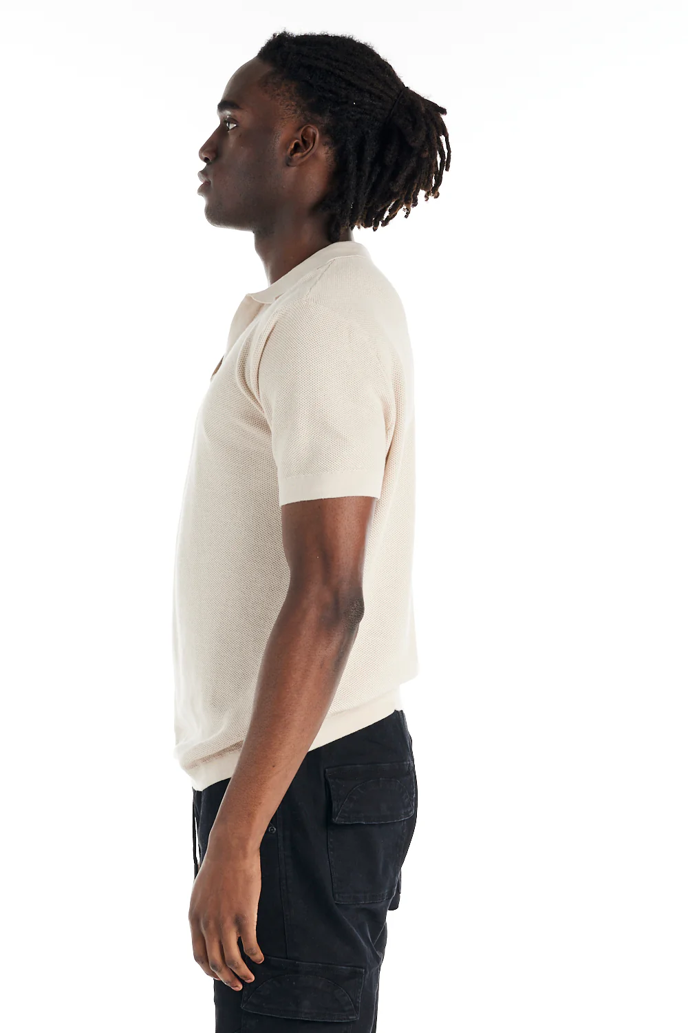 nANA jUDY Mens St Tropez Short Sleeve Knit Shirt - Bone - Image 4