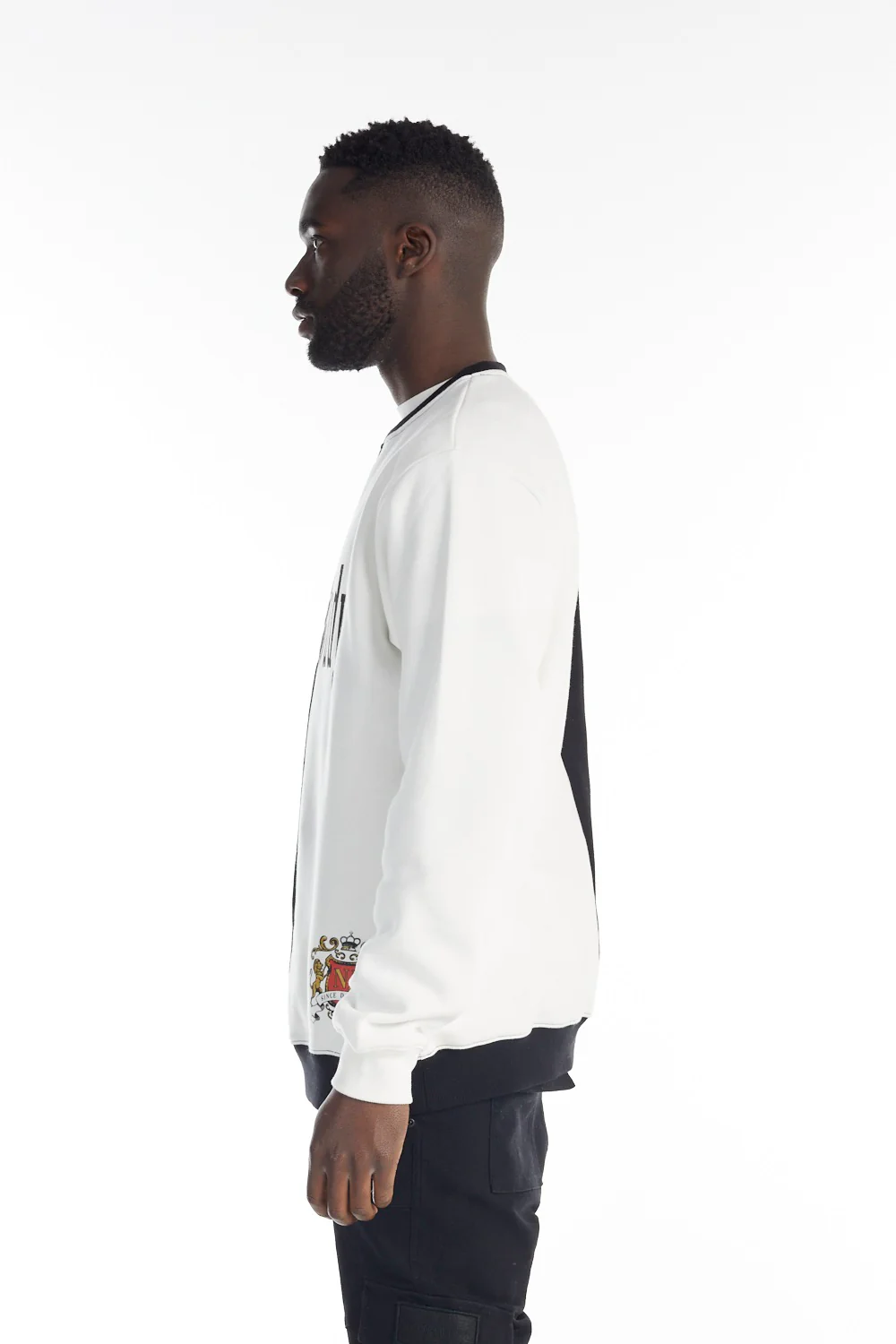 nANA jUDY Mens Vincent Crew Neck Sweater Black White - Image 4