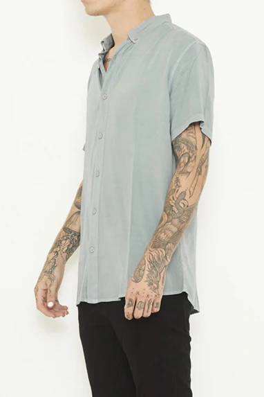 nANA jUDY MENS WHITEHALL SHORT SLEEVE SHIRT - PIGMENT GREY - Image 3