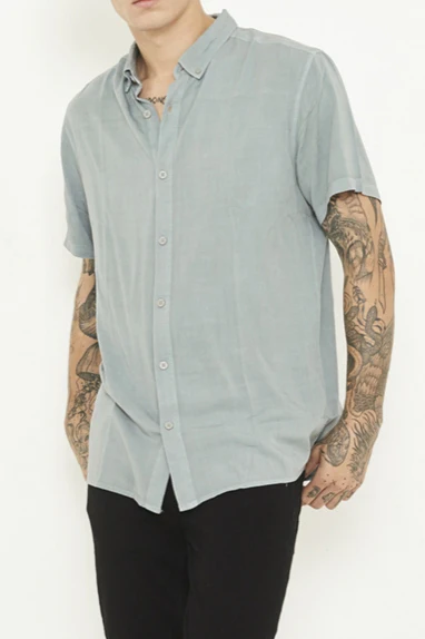 nANA jUDY MENS WHITEHALL SHORT SLEEVE SHIRT - PIGMENT GREY - Image 4