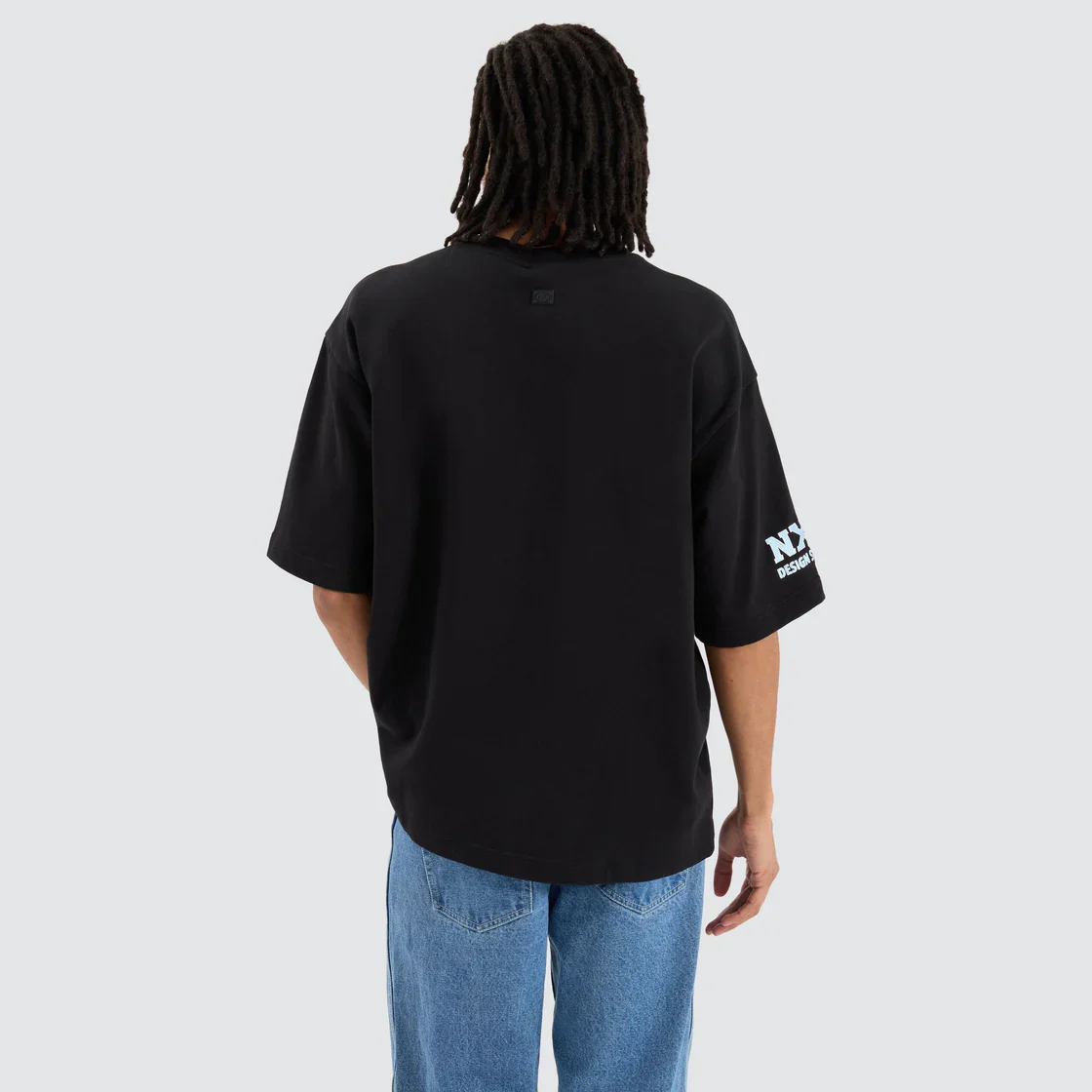 NENA & PASADENA  AFL Mens Carlton Blues Mega Loop Back Tee - Jet Black - Image 5
