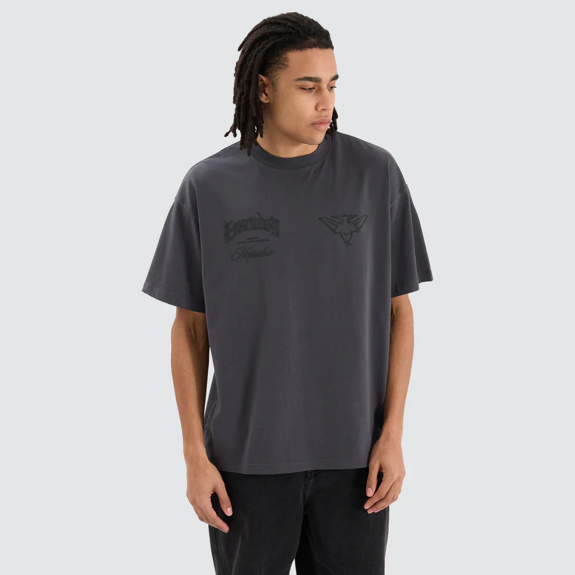 NENA & PASADENA AFL Mens Essendon Bombers Raptor Tee Shirt - Asphalt - Image 2
