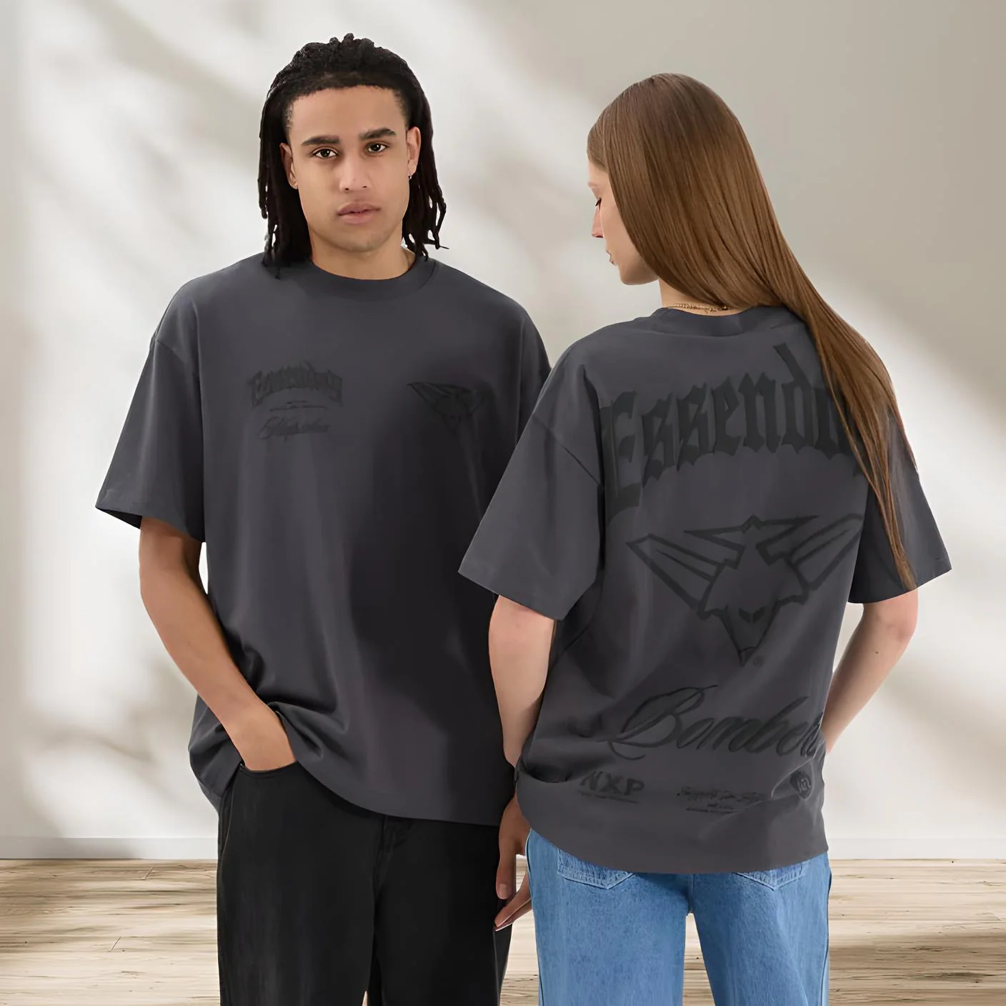 NENA & PASADENA AFL Mens Essendon Bombers Raptor Tee Shirt - Asphalt - Image 4