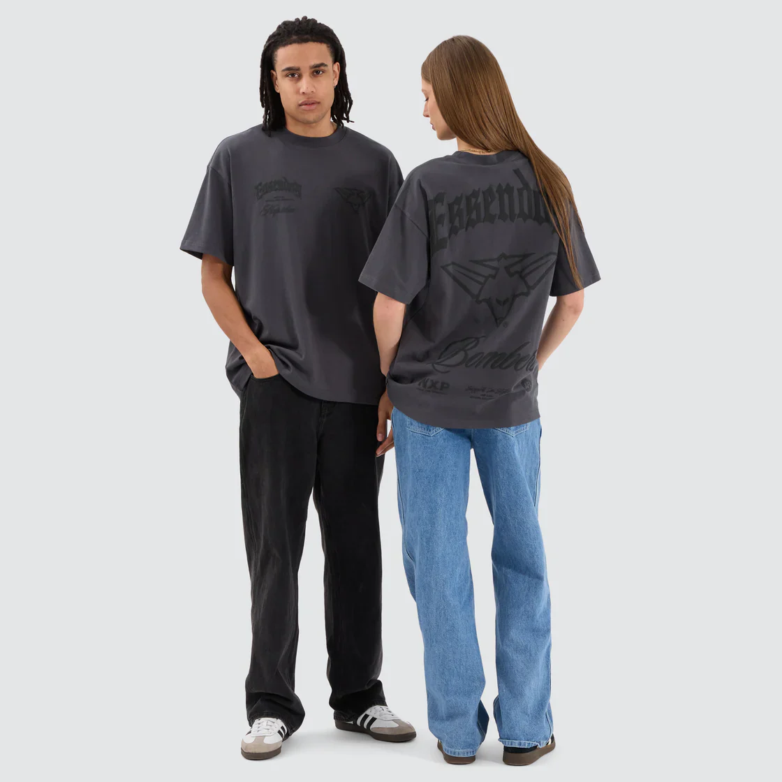 NENA & PASADENA AFL Mens Essendon Bombers Raptor Tee Shirt - Asphalt - Image 5