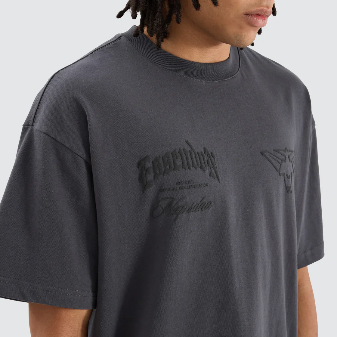 NENA & PASADENA AFL Mens Essendon Bombers Raptor Tee Shirt - Asphalt - Image 6