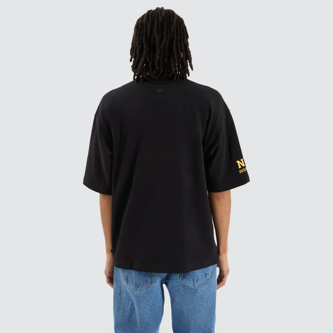 NENA & PASADENA  AFL Mens Hawthorn Hawks Mega Loop Back Tee - Jet Black - Image 5