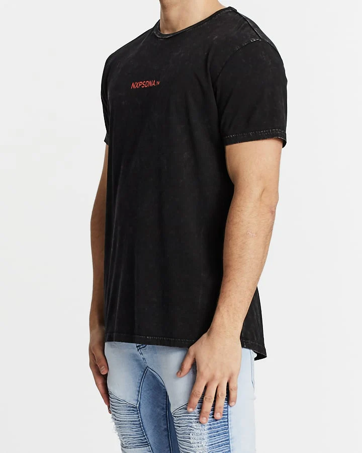 Nena Pasadena MENS ALL THE STARS SCOOP BACK TEE - ACID BLACK - Image 5