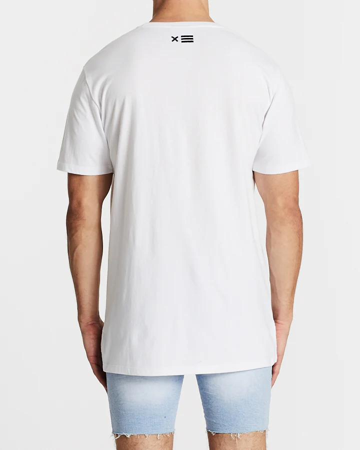 Nena Pasadena MENS BEHAVIOUR STEP HEM TEE - WHITE - Image 2