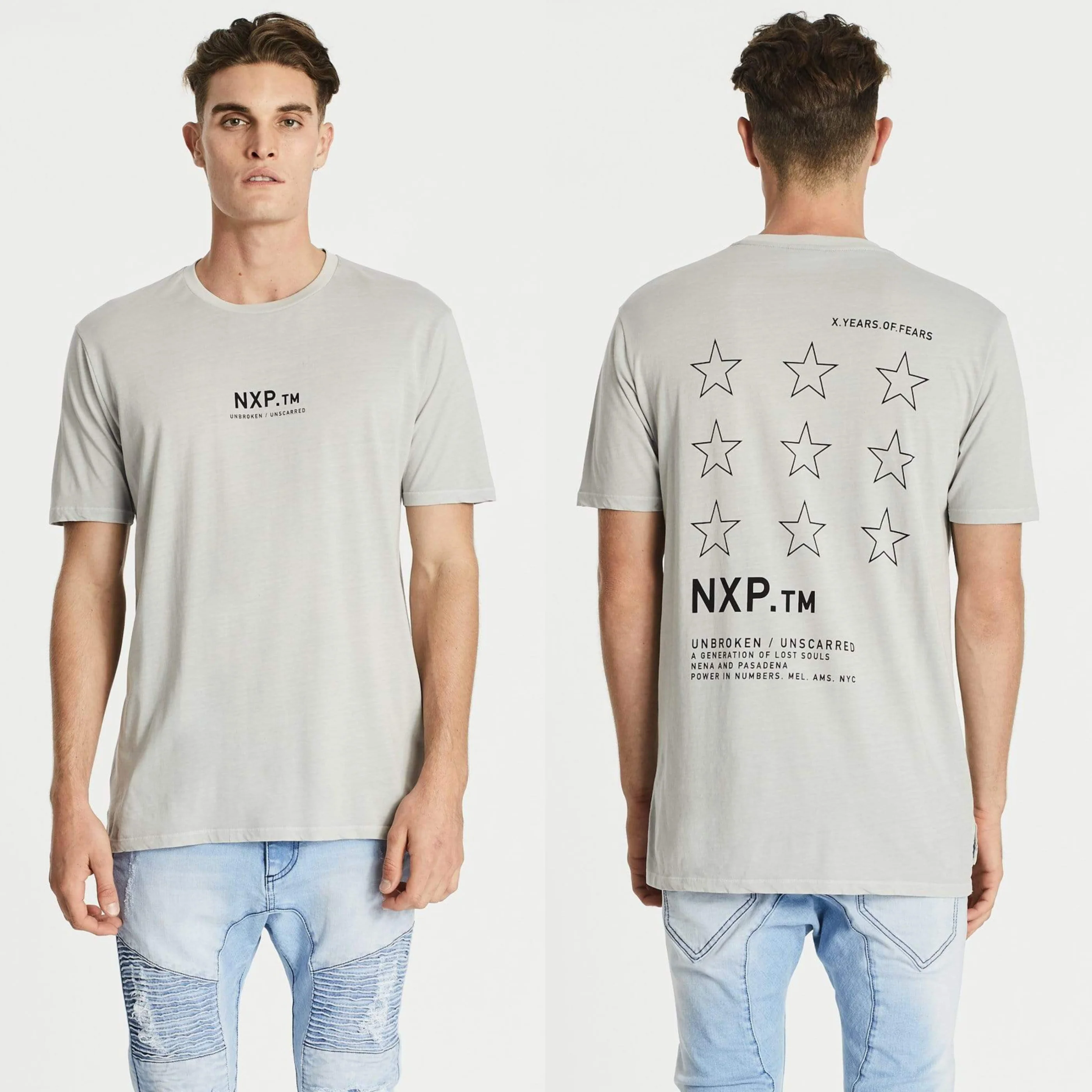 Nena & Pasadena MENS BRIGHTEST STEP HEM TEE - PIGMENT ROCK - Image 2