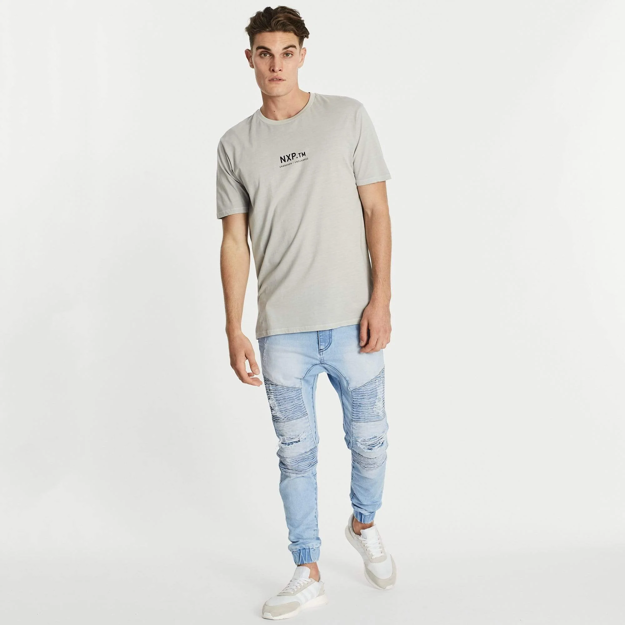 Nena & Pasadena MENS BRIGHTEST STEP HEM TEE - PIGMENT ROCK - Image 6