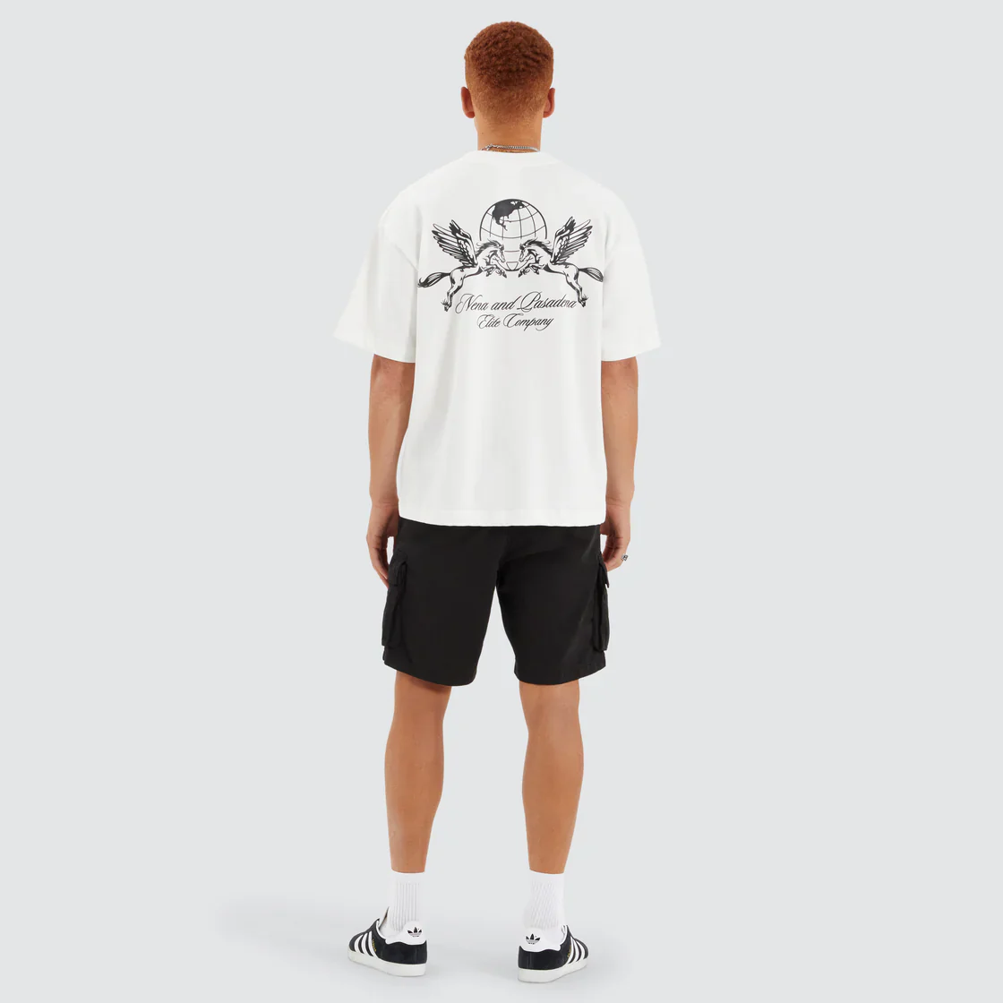 NENA & PASADENA Mens Company Street Tee Shirt - Natural White - Image 4