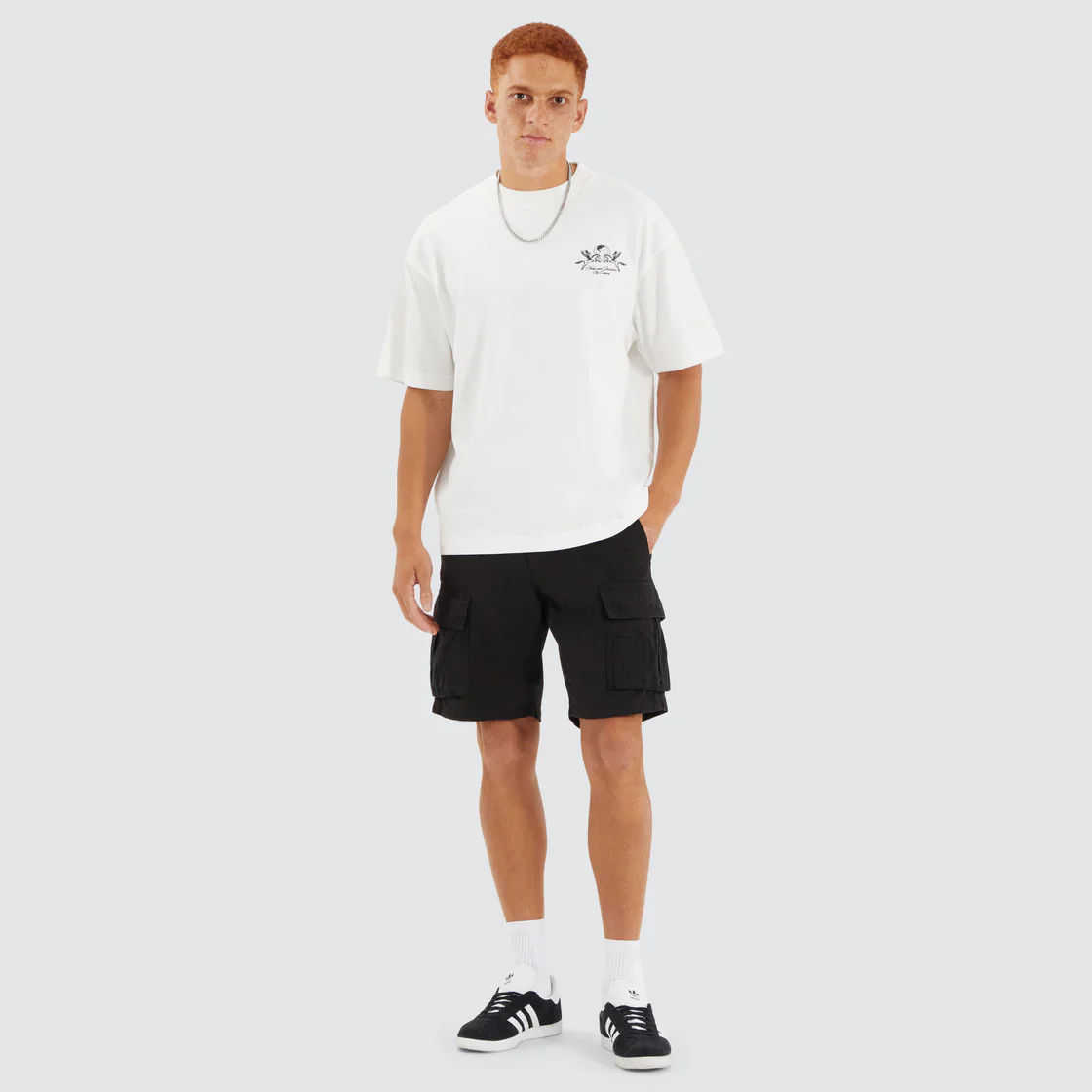 NENA & PASADENA Mens Company Street Tee Shirt - Natural White - Image 6