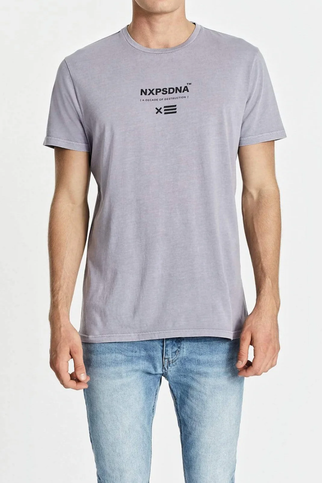 NENA & PASADENA Mens Critical Cape Back Tee Shirt - Pigment Lavender - Image 4