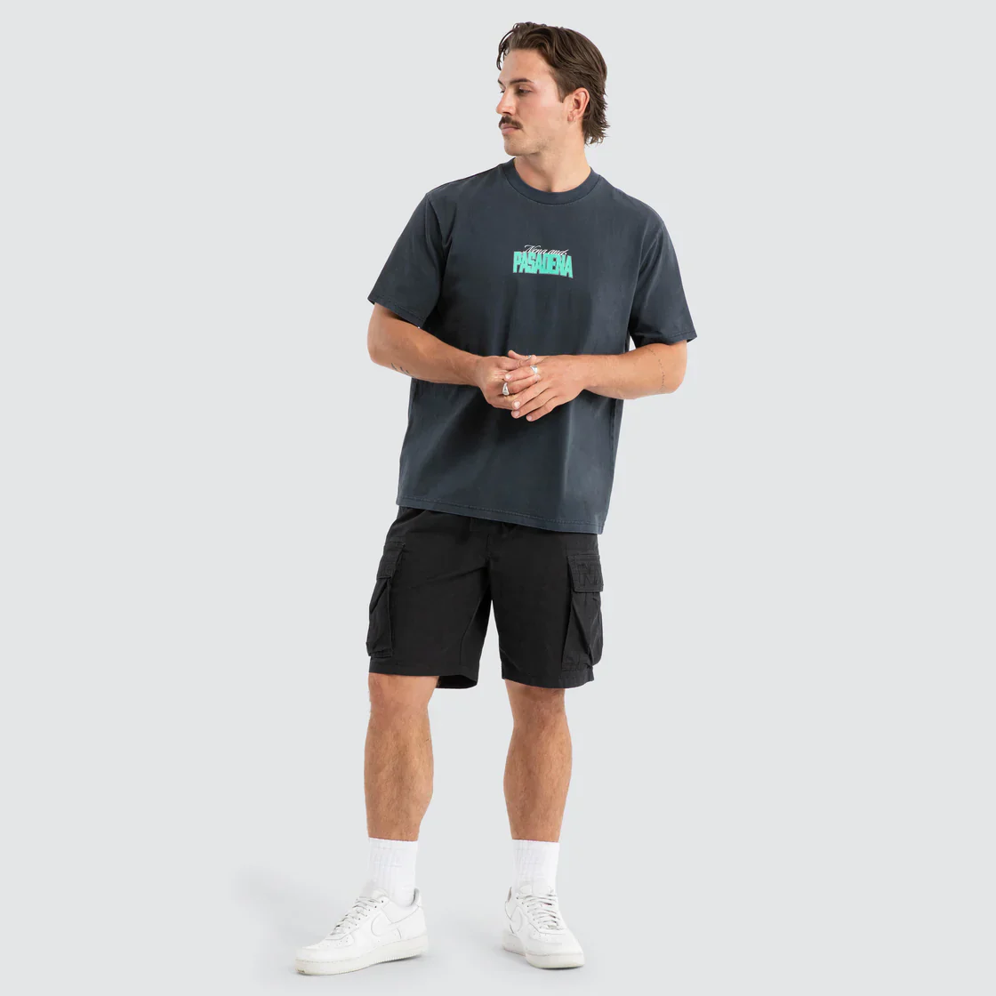 NENA & PASADENA Mens Distance Classic Tee in Pigment Vulcan - Image 2