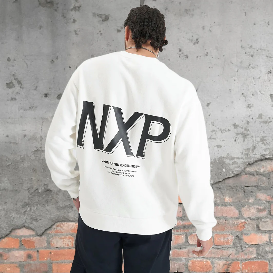 NENA & PASADENA Mens Federation Heavy Relaxed Sweater - Natural White - Image 8