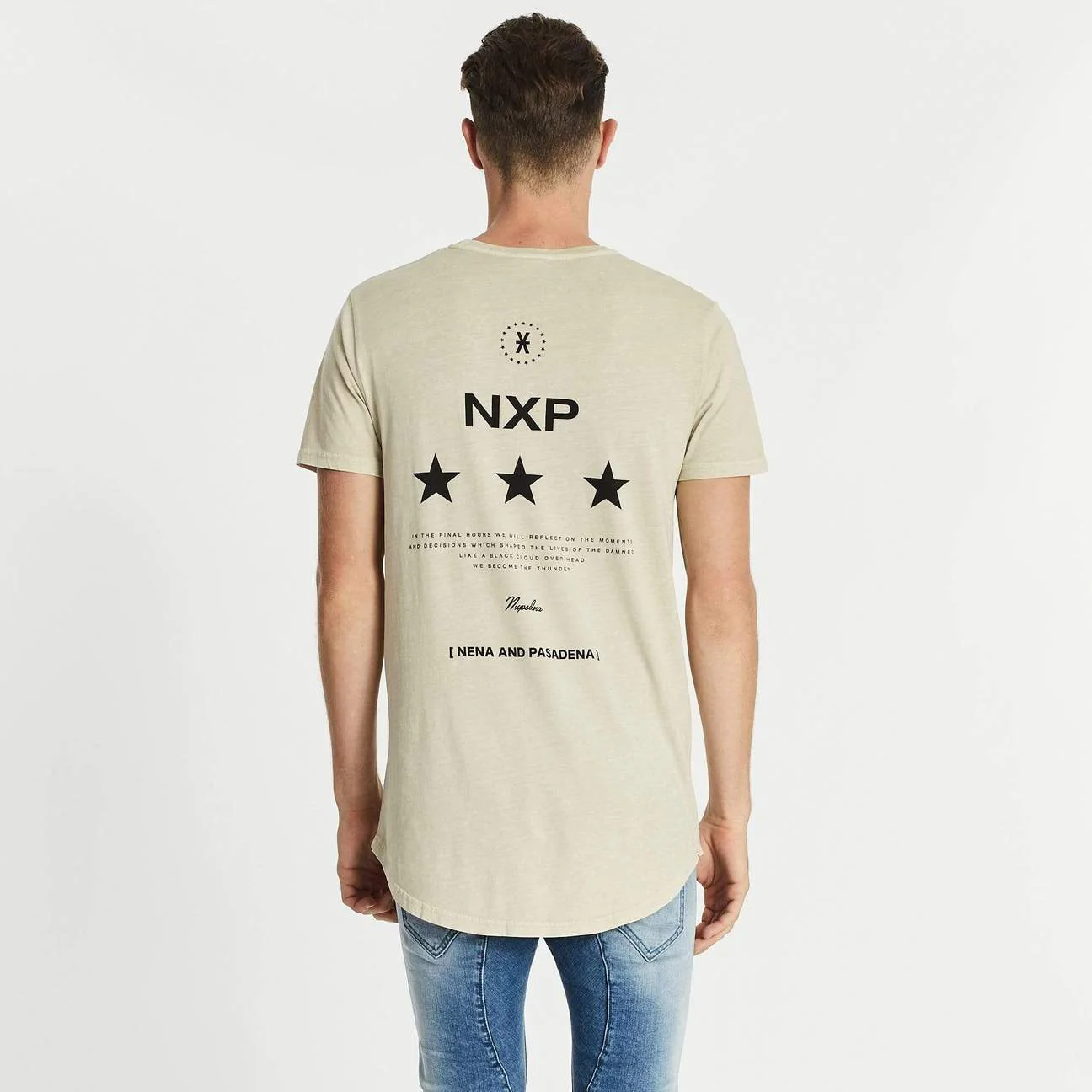 Nena & Pasadena MENS FINAL HOURS CAPE BACK TEE - ACID SAND - Image 5