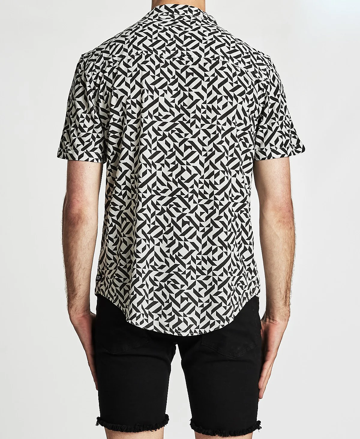 Nena Pasadena MENS HYPNOTIZE SHORT SLEEVE PARTY SHIRT BLACK-WHITE - Image 3
