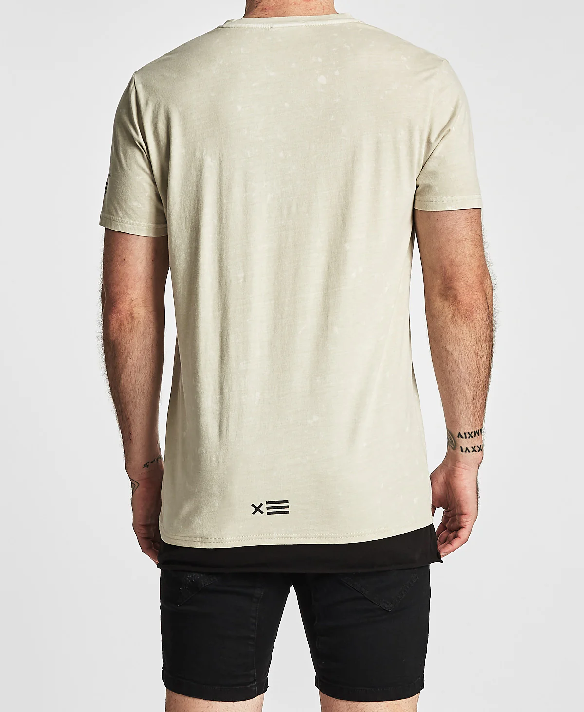 Nena Pasadena MENS IS IT LIVE STANDARD FIT TEE SHIRT WITH LAYERED HEM ACID STONE - Image 4