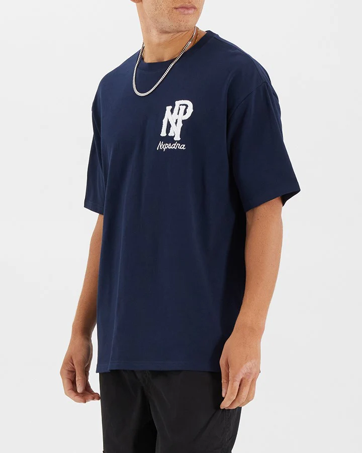 NENA & PASADENA Mens Legacy Tee Shirt - Navy Blue - Image 2