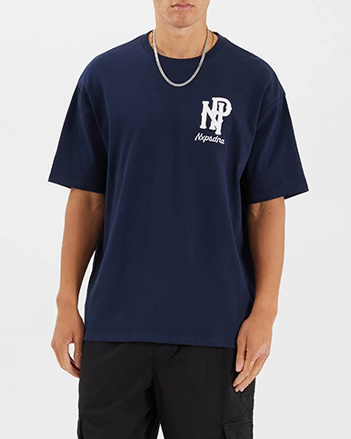 NENA & PASADENA Mens Legacy Tee Shirt - Navy Blue - Image 3