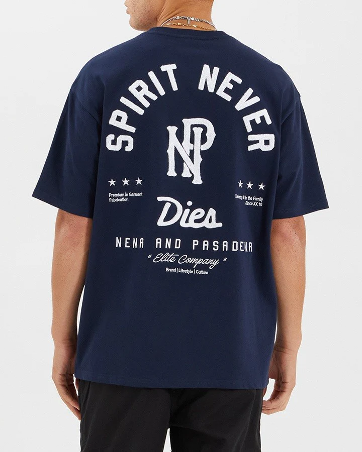 NENA & PASADENA Mens Legacy Tee Shirt - Navy Blue - Image 4